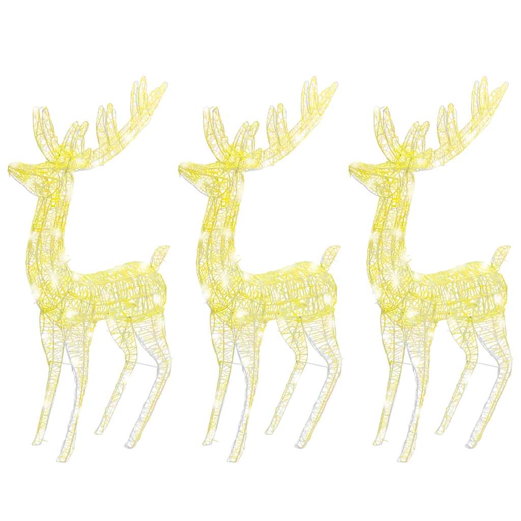 XXL Acrylic Christmas Reindeers 250 LED 3 pcs 180 cm Warm White