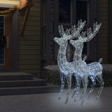 XXL Acrylic Christmas Reindeers 250 LED 2 pcs 180 cm Cold white