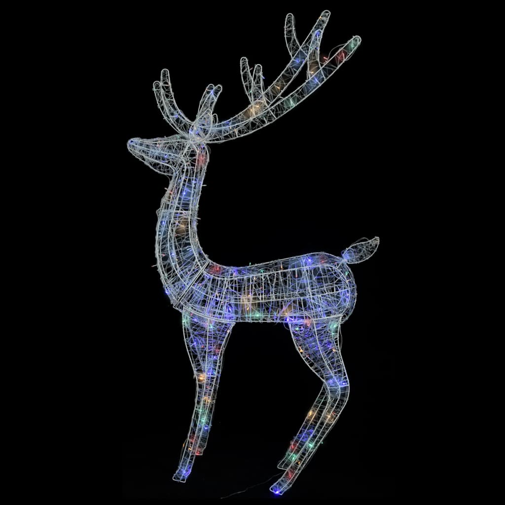 XXL Acrylic Christmas Reindeers 250 LED 2 pcs 180 cm Multicolour