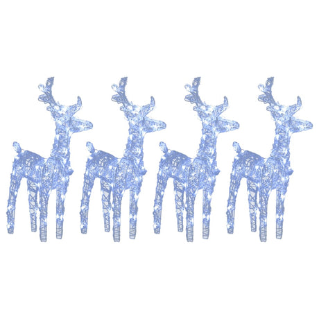 Christmas Reindeers 4 pcs Cold White 160 LEDs Acrylic