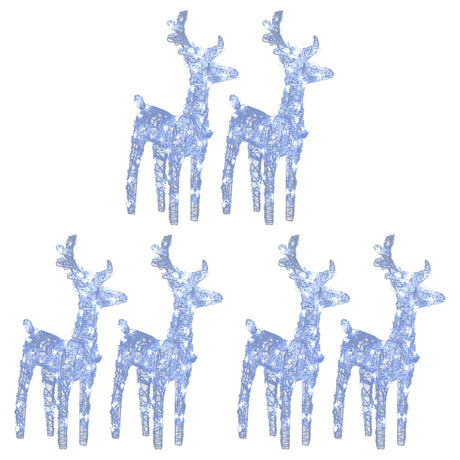 Christmas Reindeers 6 pcs Cold White 240 LEDs Acrylic