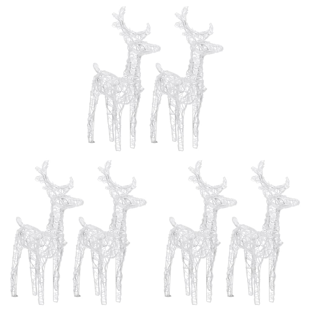 Christmas Reindeers 6 pcs Cold White 240 LEDs Acrylic