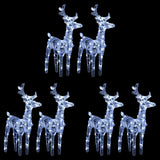 Christmas Reindeers 6 pcs Cold White 240 LEDs Acrylic