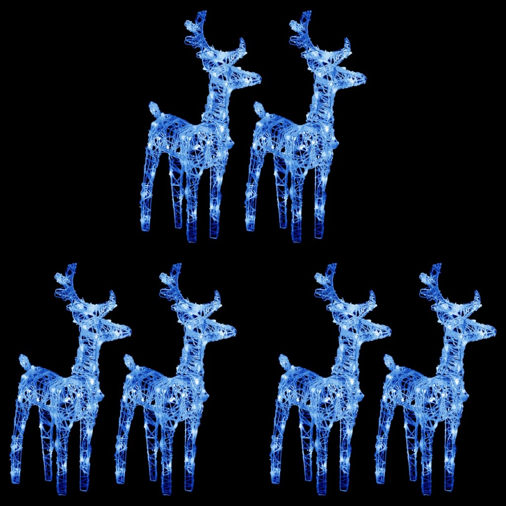 Christmas Reindeers 6 pcs Blue 240 LEDs Acrylic