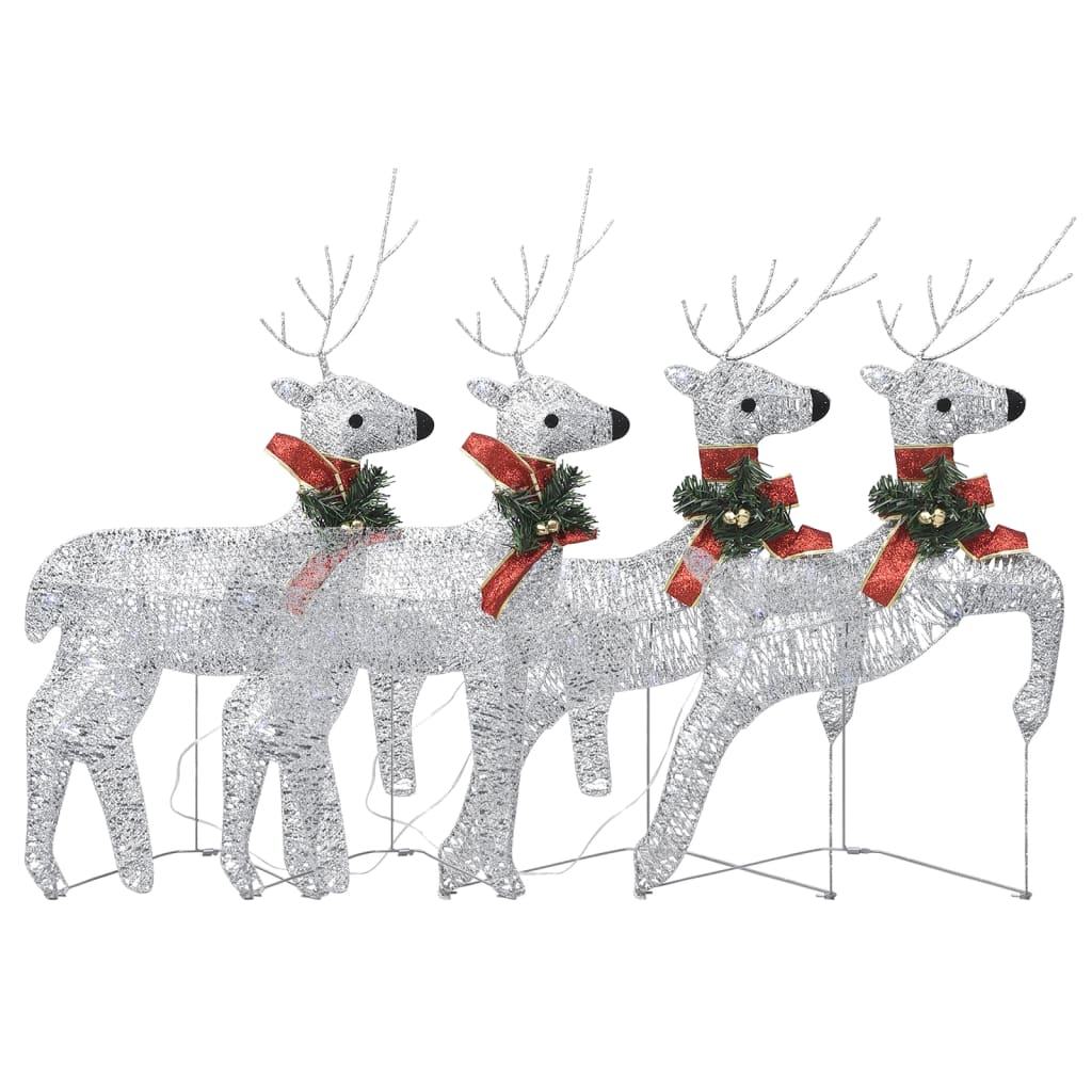 Christmas Reindeers 4 pcs Silver 80 LEDs