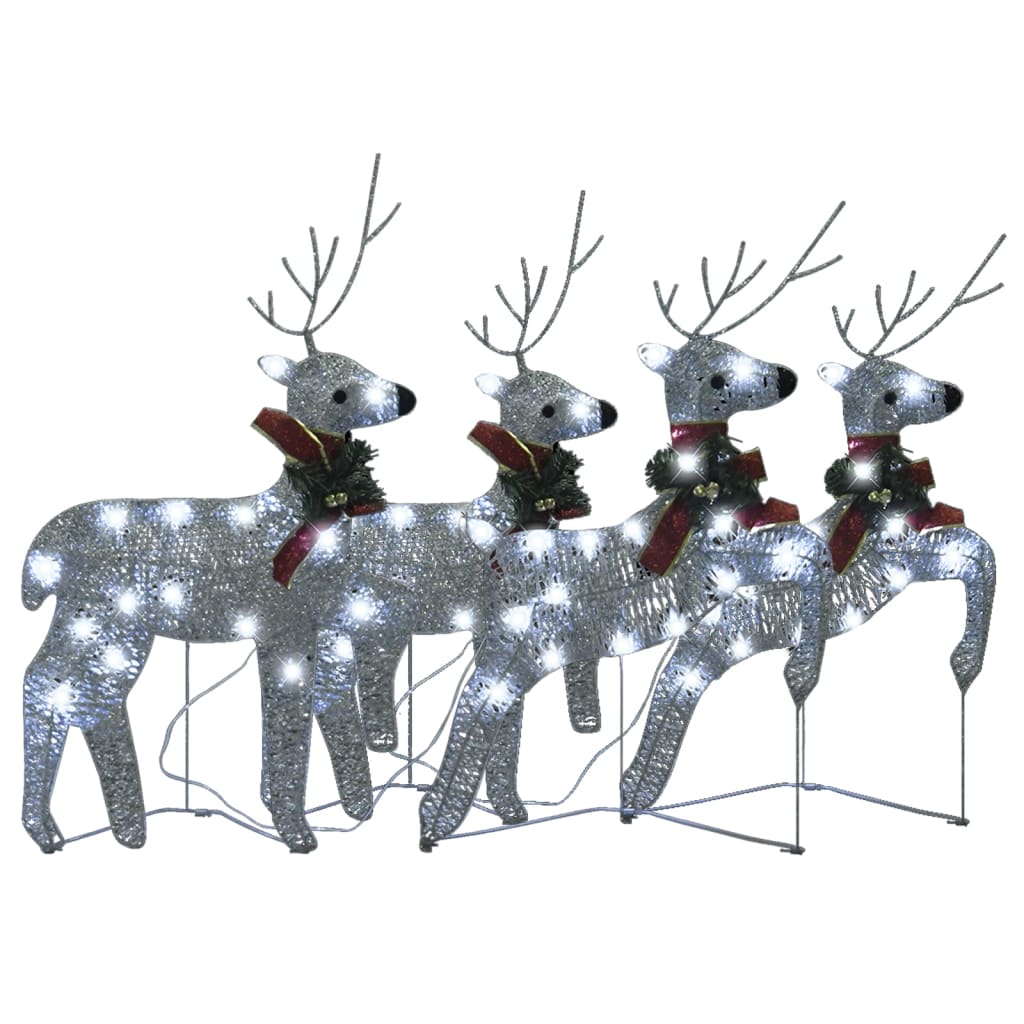 Christmas Reindeers 4 pcs Silver 80 LEDs