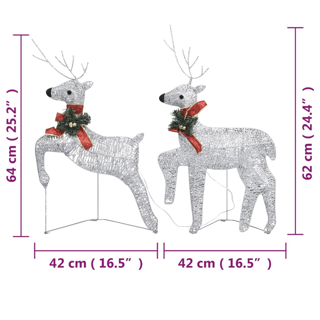 Christmas Reindeers 4 pcs Silver 80 LEDs