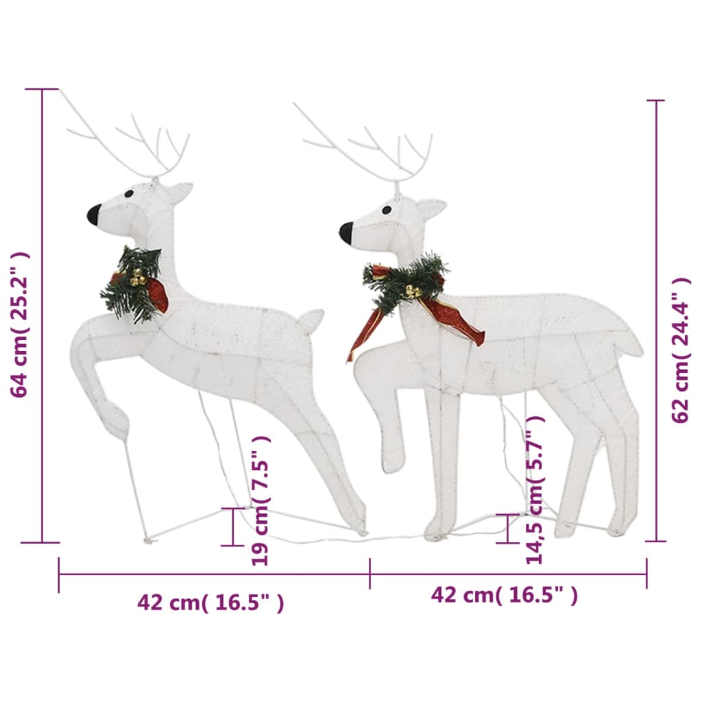 Christmas Reindeers 4 pcs White 80 LEDs