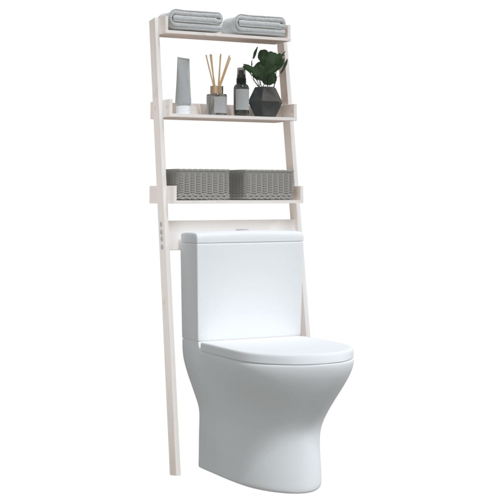 Toilet Rack White 63.5x32x179 cm Solid Wood Pine