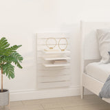 Wall-mounted Bedside Shelves 2 pcs White Solid Wood Pine