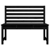 Garden Bench Black 109 cm Solid Wood Pine