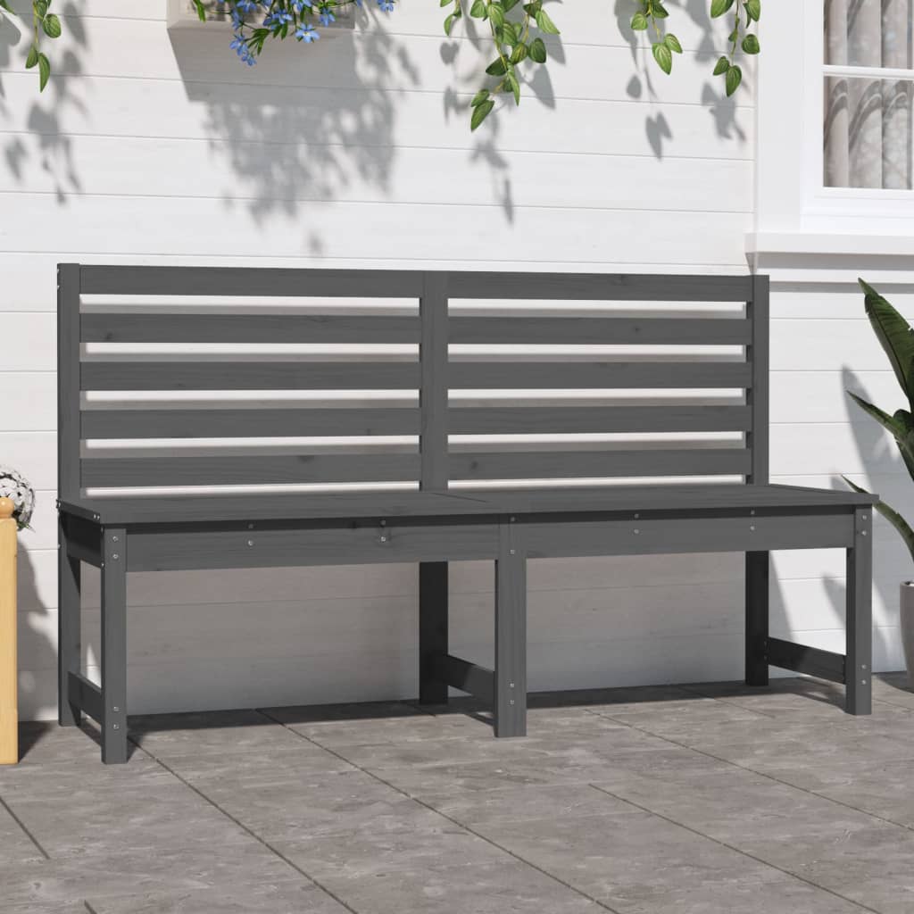 Garden Bench Grey 157.5 cm Solid Wood Pine