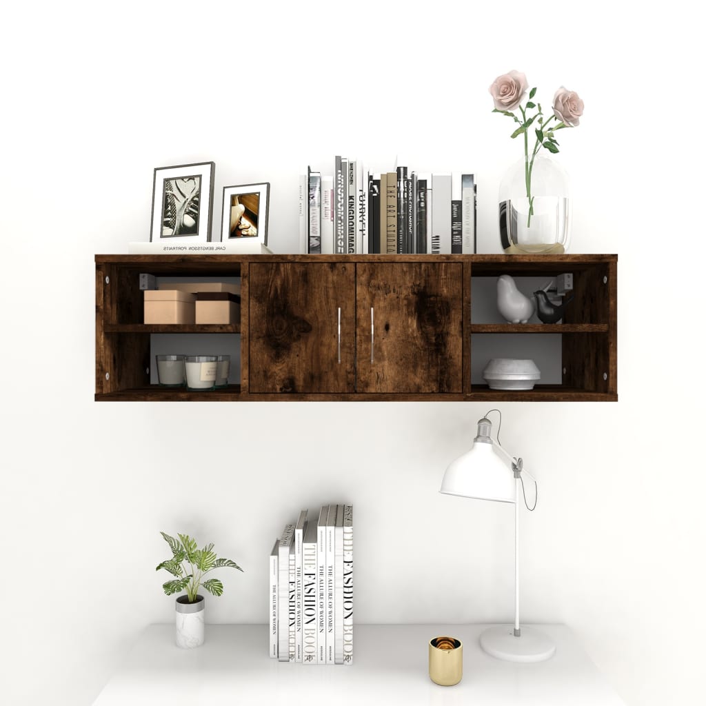 Wall Shelf Smoked Oak 102x30x29 cm Engineered Wood