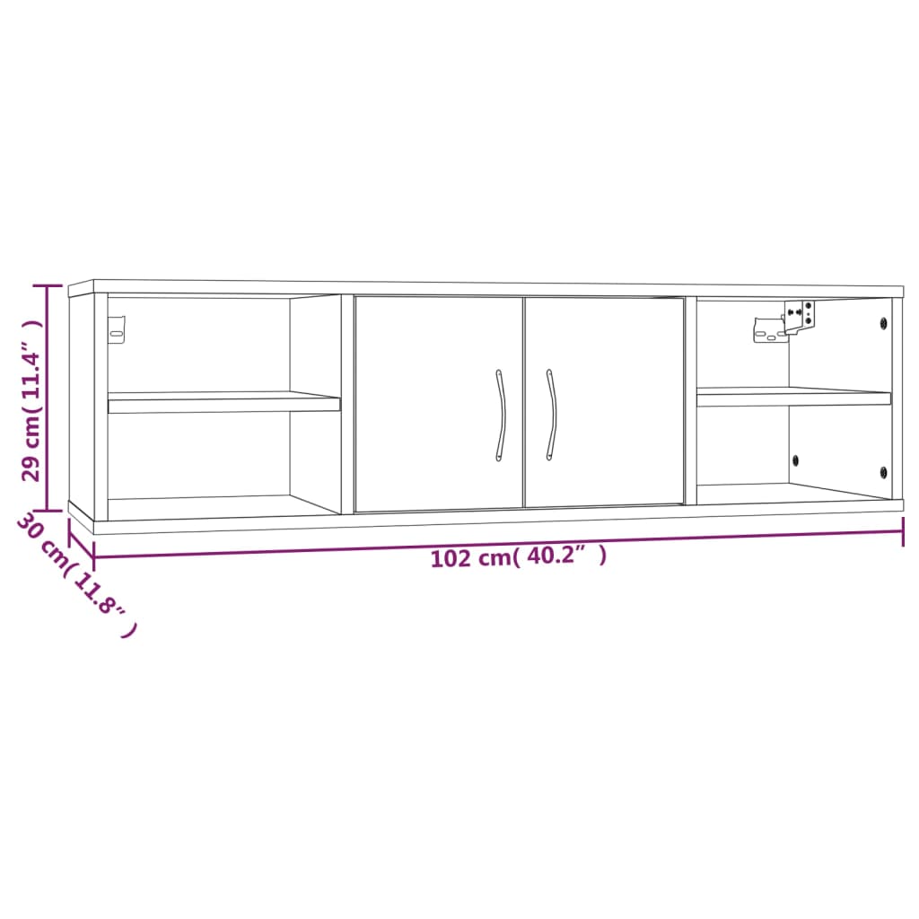 Wall Shelf Smoked Oak 102x30x29 cm Engineered Wood