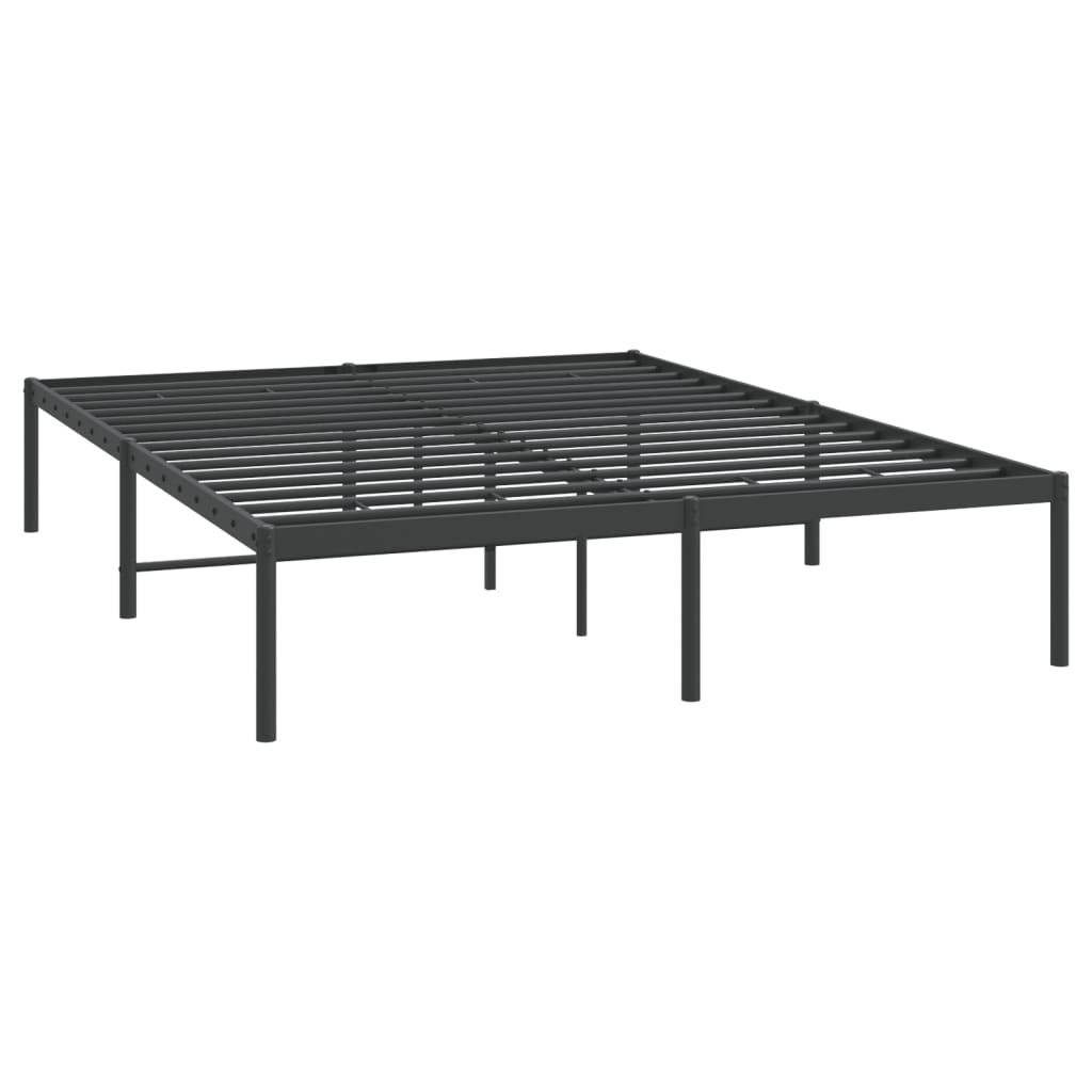 Metal Bed Frame without Mattress Black 140x200cm