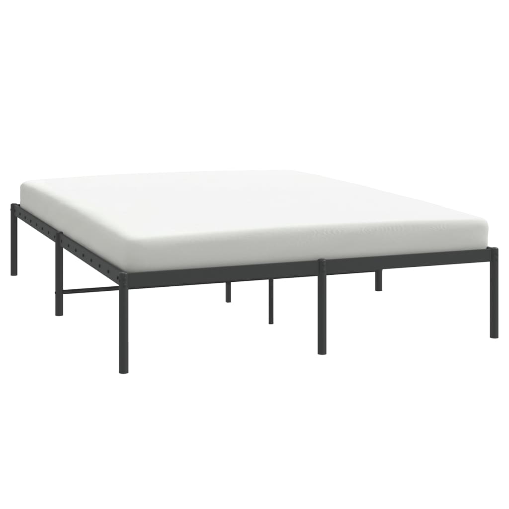 Metal Bed Frame without Mattress Black 140x200cm