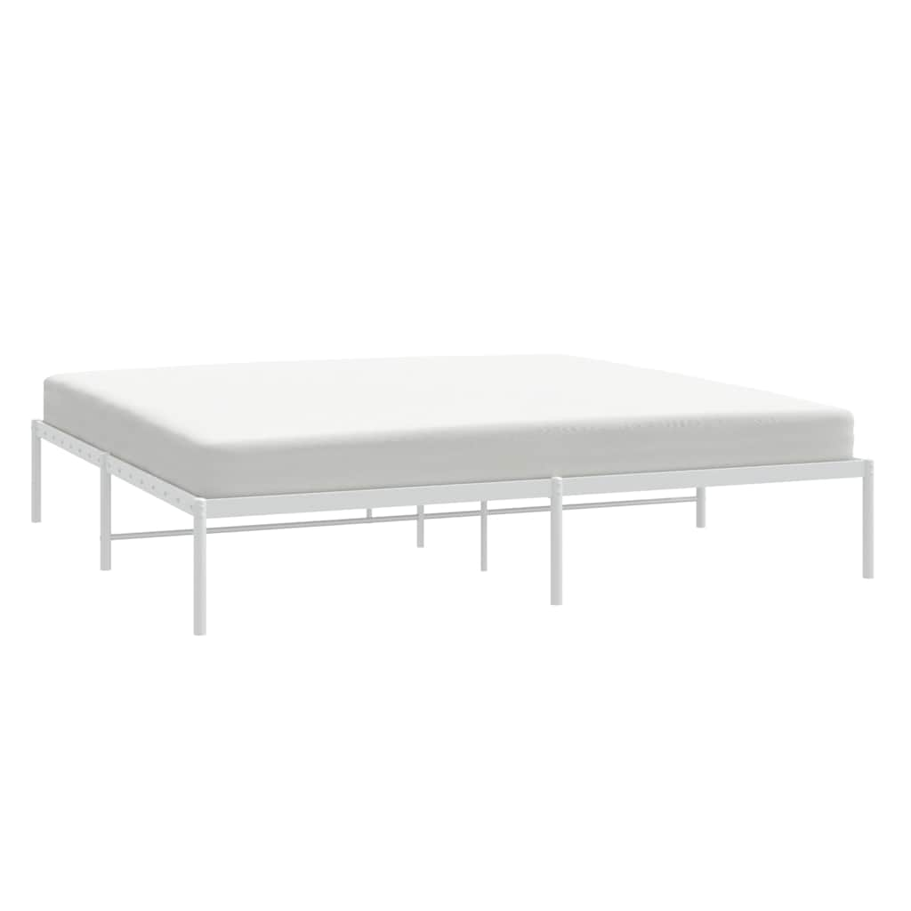 Metal Bed Frame without Mattress White 183x213cm