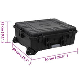 Wheeled Flight Case Black 63x50x23 cm PP