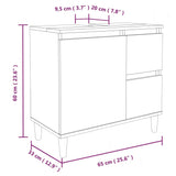 Bathroom Cabinet Smoked Oak 65x33x60 cm Engineered Wood