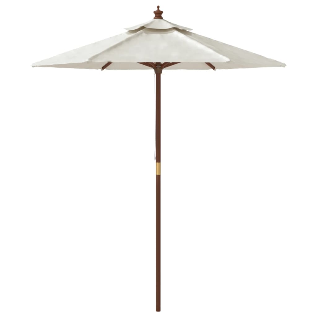 Garden Parasol with Wooden Pole Sand 196x231 cm