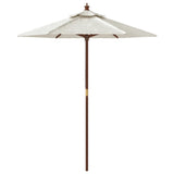 Garden Parasol with Wooden Pole Sand 196x231 cm