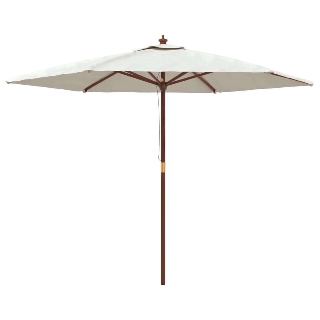 Garden Parasol with Wooden Pole Sand 299x240 cm