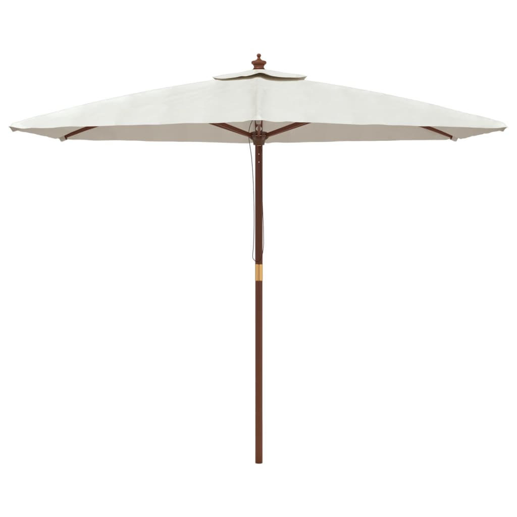 Garden Parasol with Wooden Pole Sand 299x240 cm