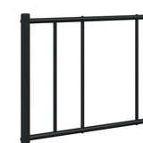 Metal Bed Frame without Mattress with Headboard Black 140x200cm