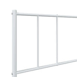 Metal Bed Frame without Mattress with Footboard White 75x190cm