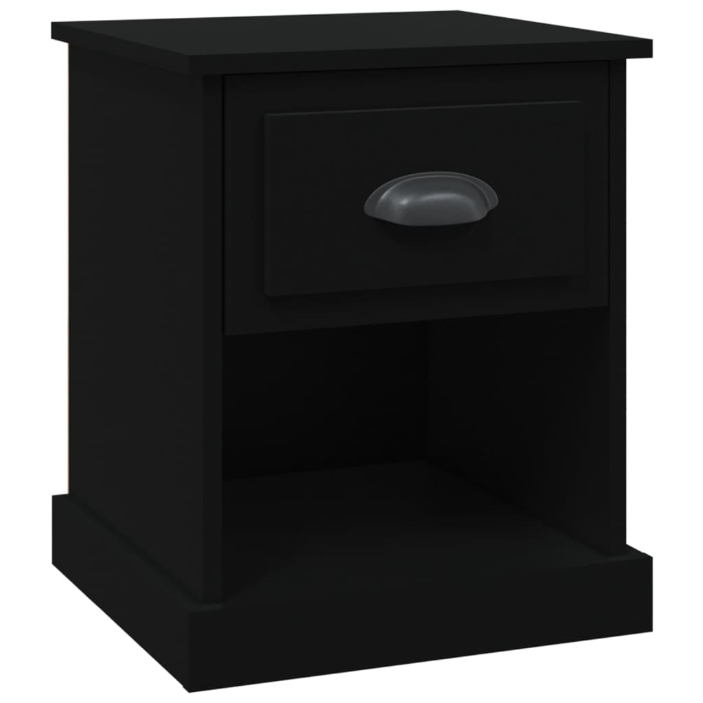 Bedside Cabinet Black 39x39x47.5 cm Engineered Wood