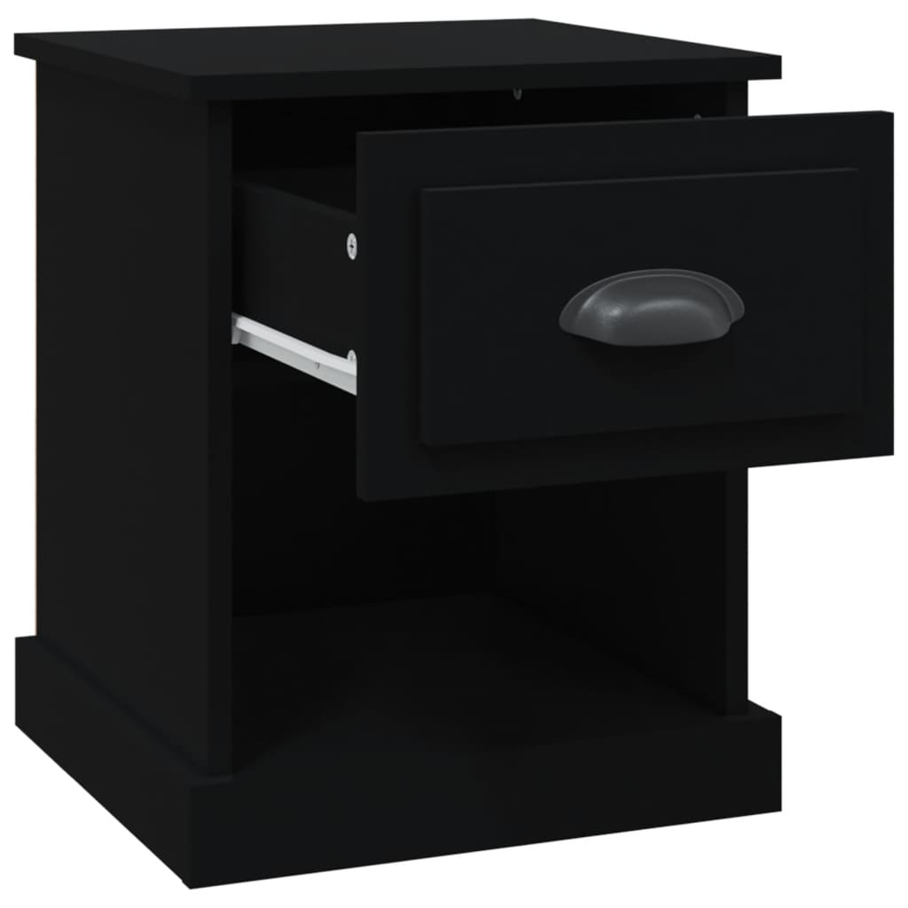 Bedside Cabinet Black 39x39x47.5 cm Engineered Wood