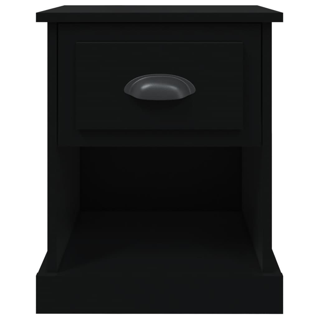 Bedside Cabinet Black 39x39x47.5 cm Engineered Wood