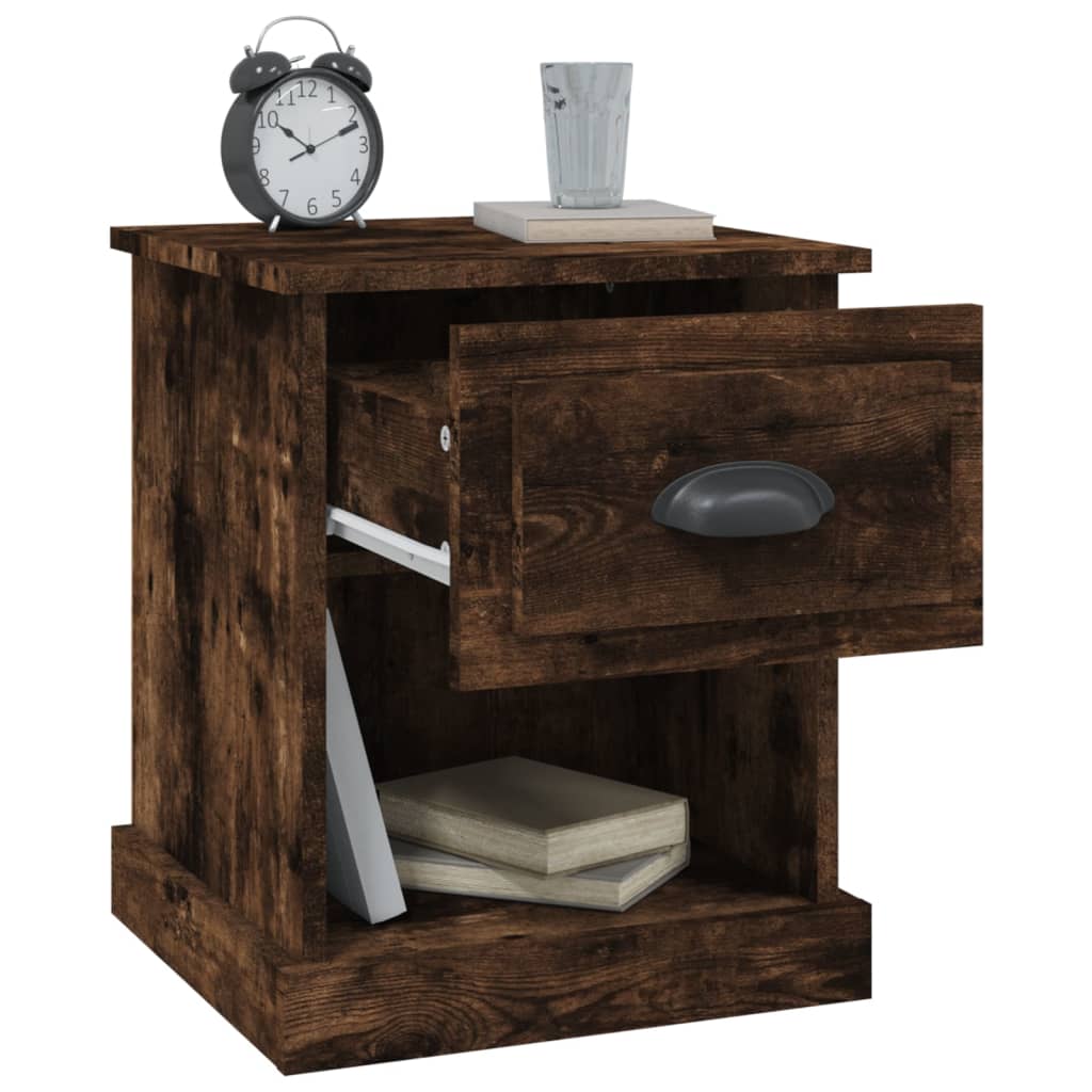 Bedside Cabinets 2 pcs Smoked Oak 39x39x47.5 cm Engineered Wood