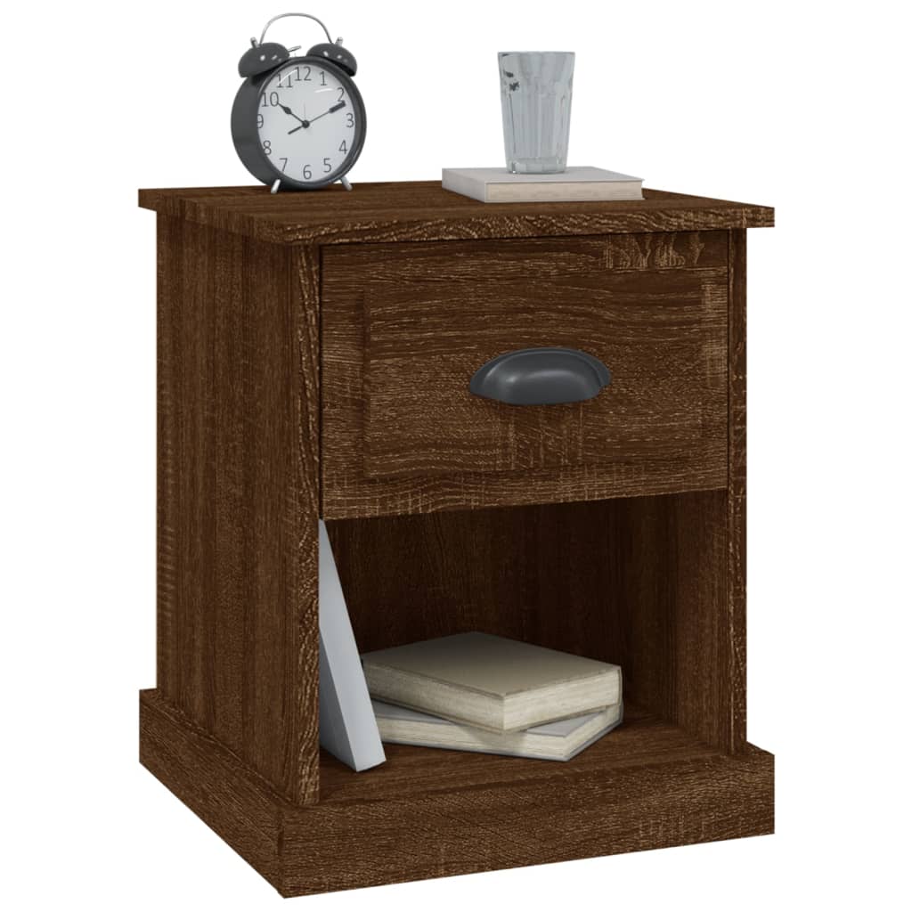 Bedside Cabinet Brown Oak 39x39x47.5 cm Engineered Wood