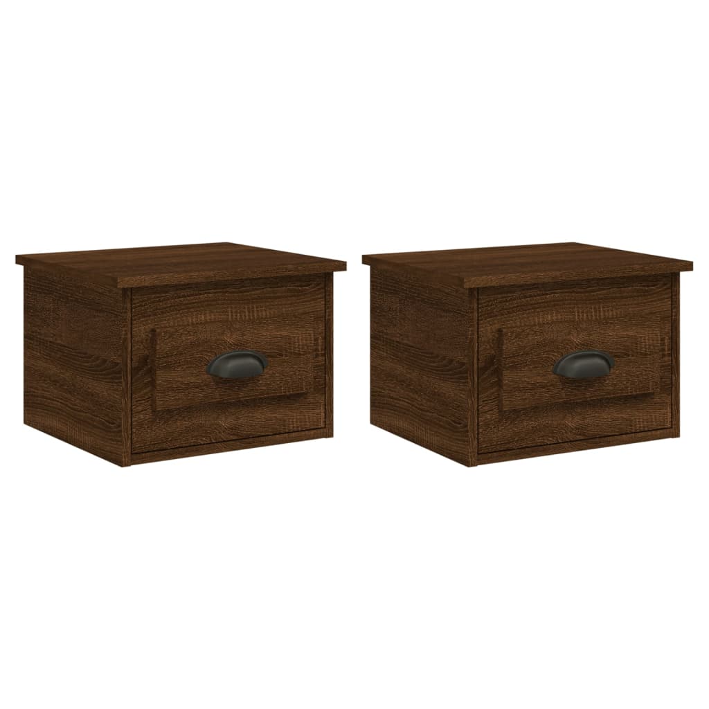 Wall-mounted Bedside Cabinets 2 pcs Brown Oak 41.5x36x28cm