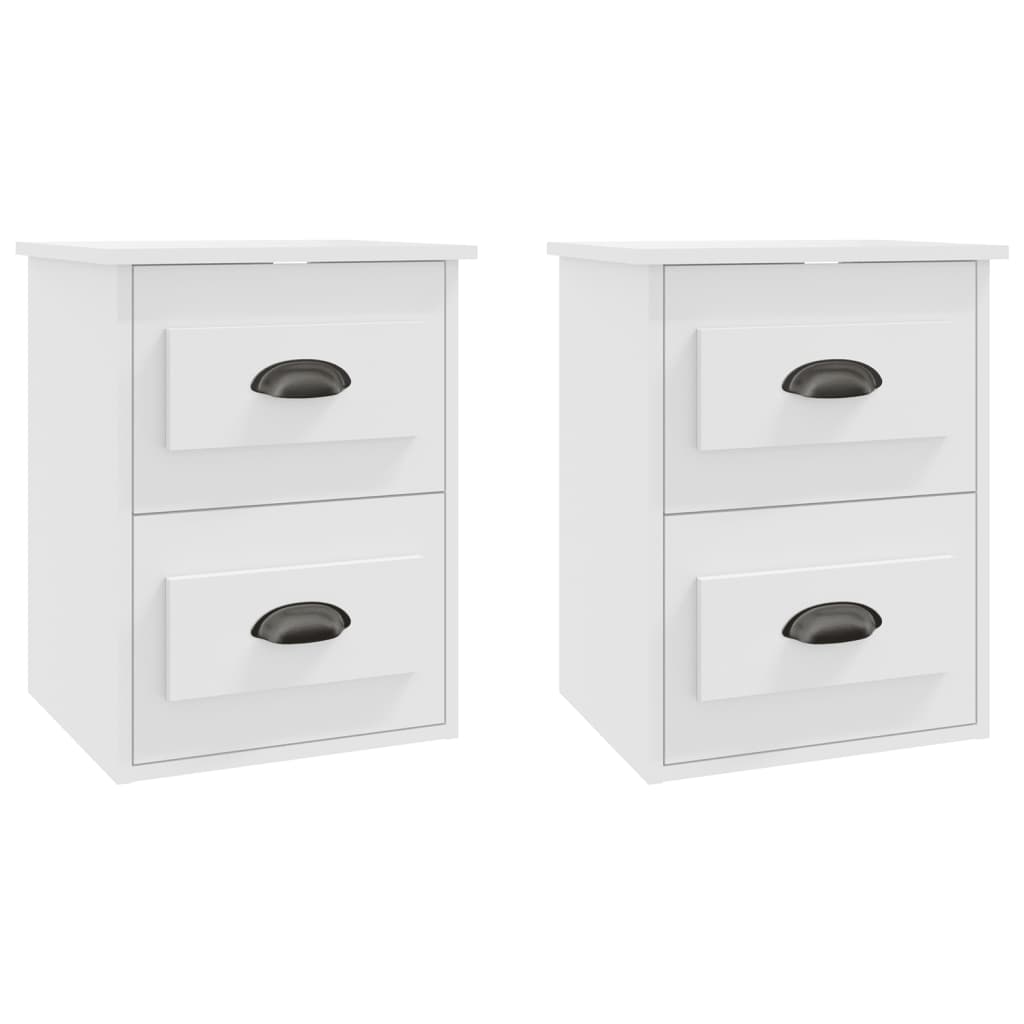 Wall-mounted Bedside Cabinets 2 pcs White 41.5x36x53cm