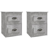 Wall-mounted Bedside Cabinets 2 pcs Concrete Grey 41.5x36x53cm