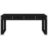 Garden Bench Black 110x38x45 cm Solid Wood Pine