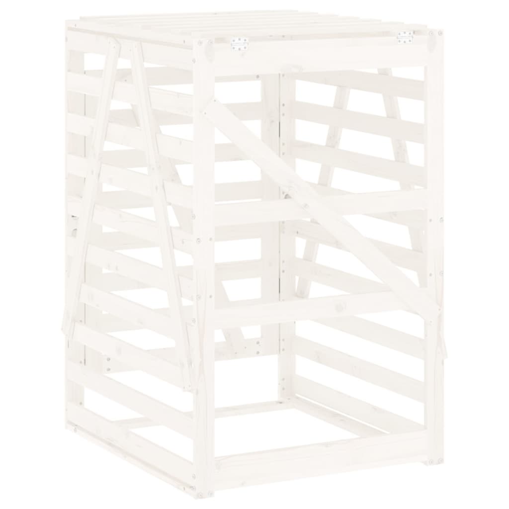 Wheelie Bin Storage White 84x90x128.5 cm Solid Wood Pine