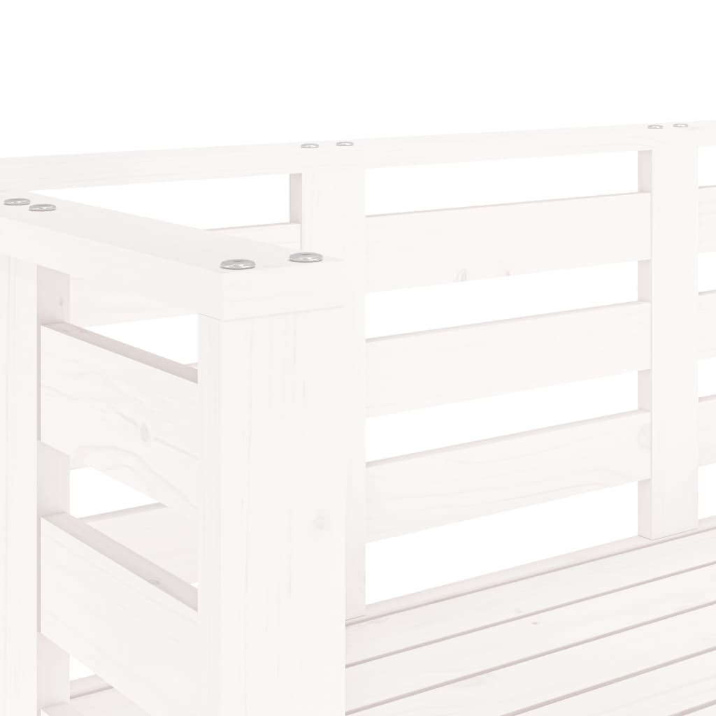 Garden Bench White 111.5x53x71 cm Solid Wood Pine