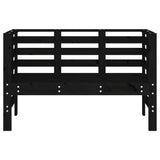 Garden Bench Black 111.5x53x71 cm Solid Wood Pine