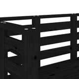 Garden Bench Black 111.5x53x71 cm Solid Wood Pine