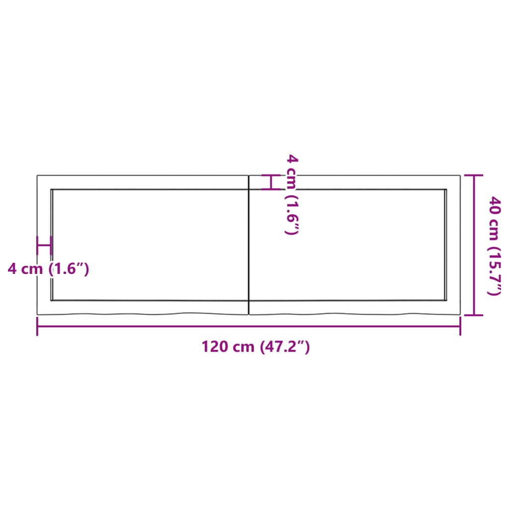 Wall Shelf 120x40x(2-4) cm Untreated Solid Wood Oak