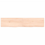 Wall Shelf 140x30x(2-4) cm Untreated Solid Wood Oak