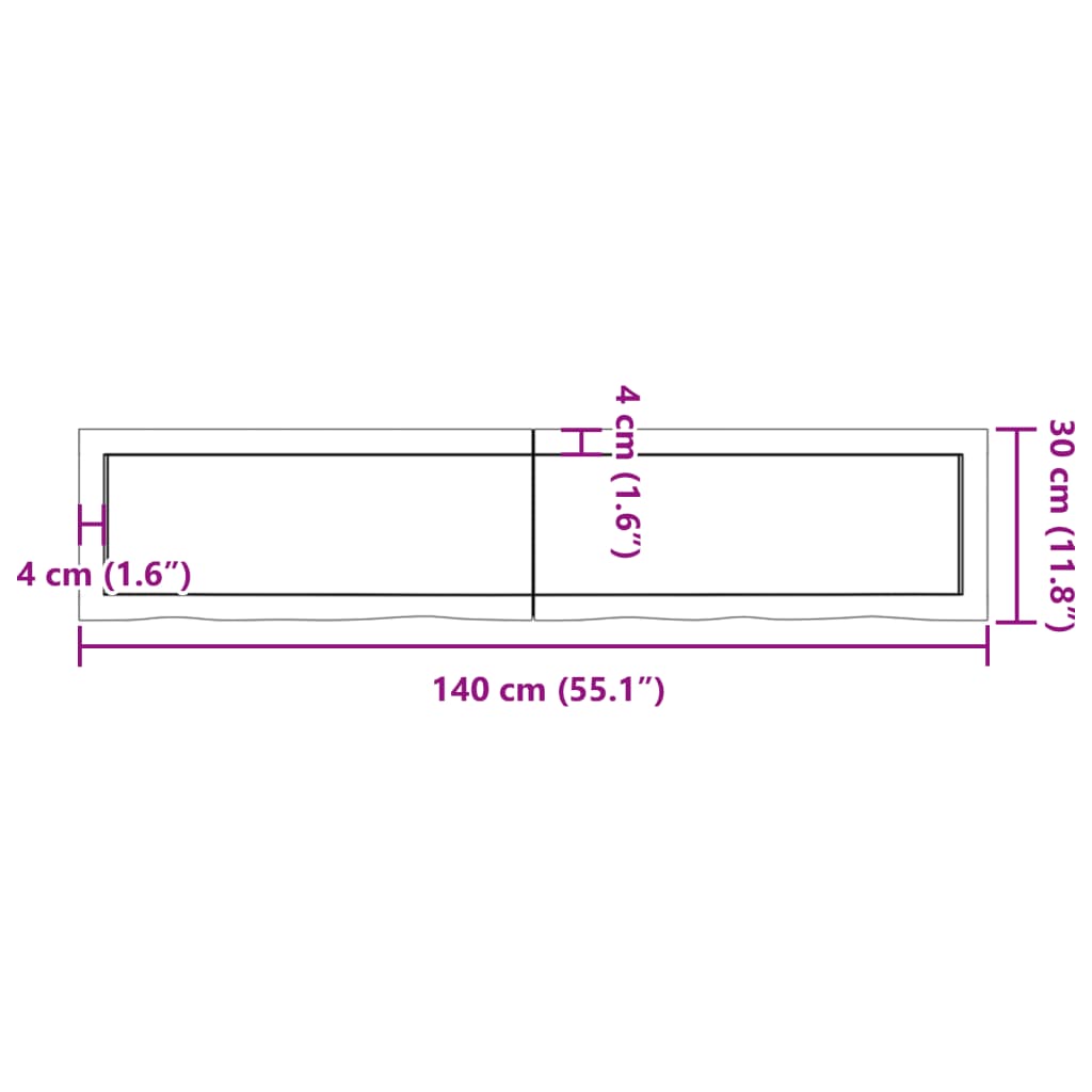 Wall Shelf 140x30x(2-4) cm Untreated Solid Wood Oak