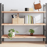 Wall Shelf 140x50x(2-4) cm Untreated Solid Wood Oak