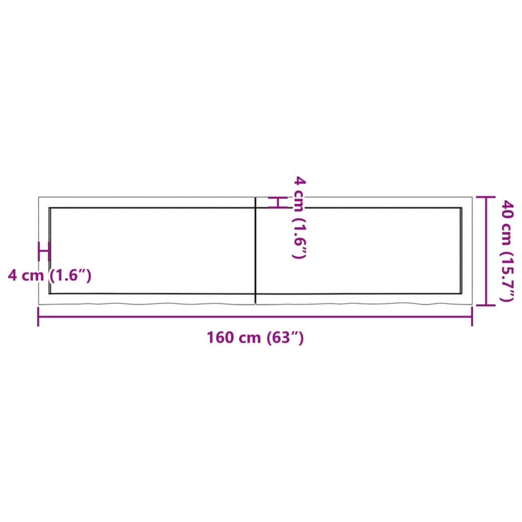 Wall Shelf 160x40x(2-6) cm Untreated Solid Wood Oak