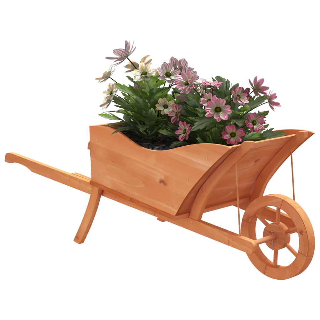 Wheelbarrow Planter 128x45.5x43 cm Solid Wood Fir