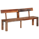 Bench with Backrest 160 cm Grey Solid Wood Acacia