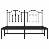 Metal Bed Frame without Mattress with Headboard Black 135x190cm